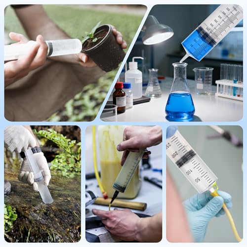 300ml Large Syringe, 5-pack Plastic Syringes for Liquid with Tip Adapter | 300cc Large syringe for thick liquids & Scientific Labs, Oil Transfer, Plant Watering & Refilling, Glue, Individual Sealed - style: 300 ML