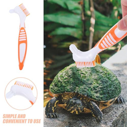 BESPORTBLE 3pcs Turtle Cleaning Brushes Portable Mud Remover for Aquatic Tortoise and Turtle Tank Use, Orange Sturdy Brush Set for Reptile Shell Maintenance