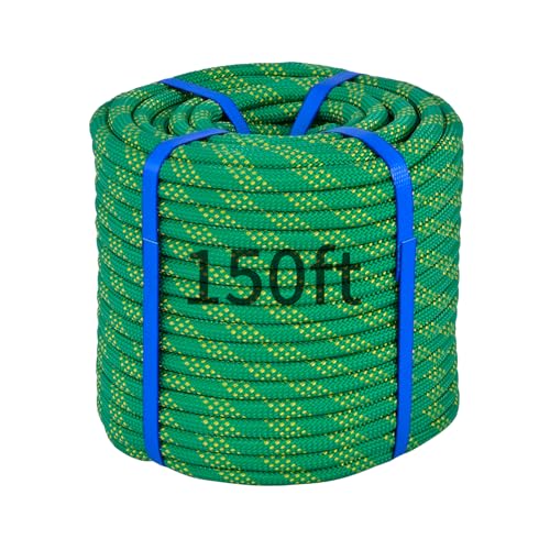 150Ft 1/2 Inch Heavy Duty Climbing Rope,Arborist Rope for Tree Pulling (Green) - size: 150ft-Green