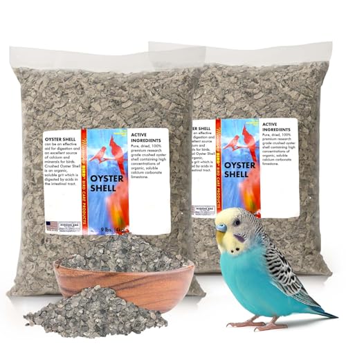 Morning Bird Oyster Shell 18 lb - Natural Calcium Supplement for Birds | Natural Calcium Bird Supplement – Sustainably Harvested from California Coastal Waters – Safe Year Round Bird Food Additive - size: 18 lbs (2-Pack of 9 lbs)