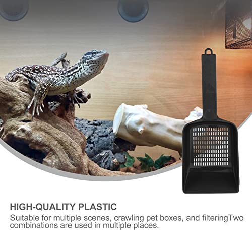balacoo 2pcs Reptile Sand Shovels Ergonomic Mesh Excrement Cleaners for Tortoise Lizard Snake and Scorpion Convenient Storage Hanging Pet Supplies for Easy