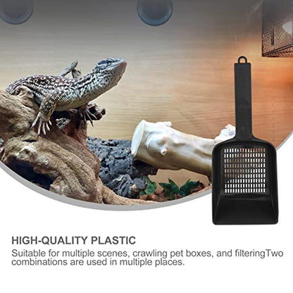 balacoo 2pcs Reptile Sand Shovels Ergonomic Mesh Excrement Cleaners for Tortoise Lizard Snake and Scorpion Convenient Storage Hanging Pet Supplies for Easy