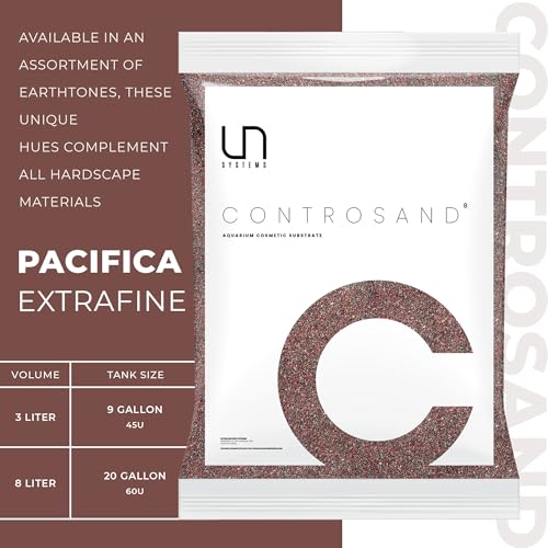 UNS Controsand - Pacifica, 8L - Natural Freshwater 0.4-0.9mm Dark Reddish Sand for Aquascaping Planted Tanks - Aquarium, Terrarium, Paludarium Substrate for Betta, Shrimp, Fish, Jumping Spider, Turtle - size: 8L