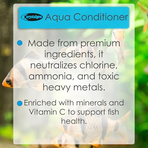 Crystalpro Aqua Conditioner - Treats 1250 Gallons - Aquarium Water Conditioner - Neutralizes Chlorine and Ammonia 4.2 Oz - size: 125 ml
