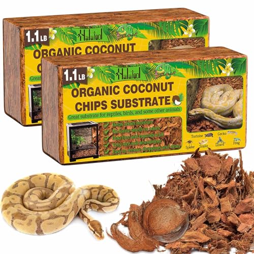Halatool 2-Pack Organic Coconut Husk for Reptiles | Coco Husk Bedding for Snakes, Tortoises, Ball Pythons, Geckos, Lizards - color: 2 Pack