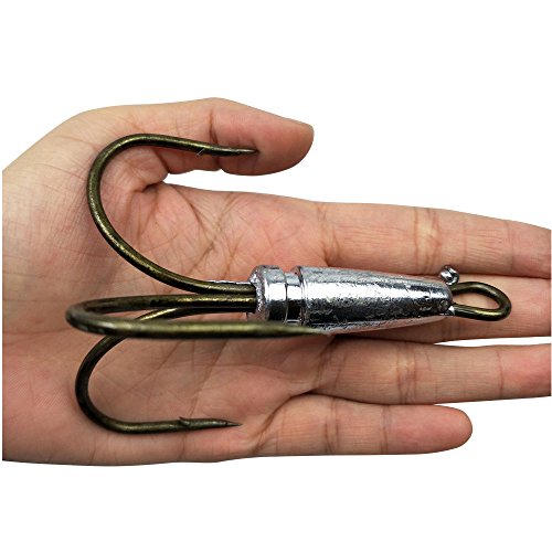 Snagging Hooks Snagging Weighted Treble Hooks 2pcs/Pack Fishing Hooks 5 Sizes 0.7oz 1.1oz 1.6oz 2.1oz 2.8oz - size: 12/0-2pcs