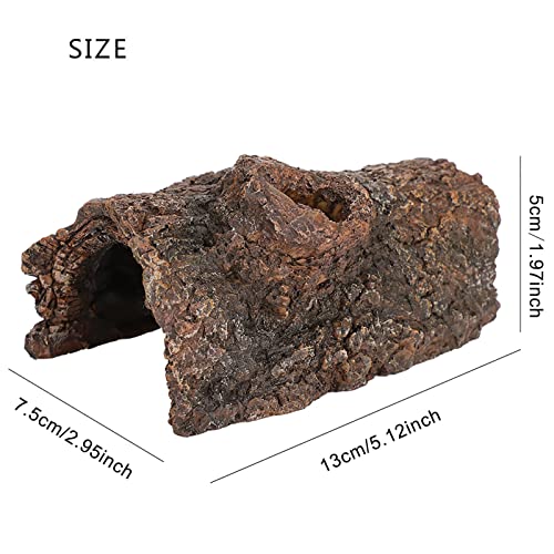 GOWENIC Simulation Resin Tree Bark Hide Cave for Reptile Amphibian, Natural Moss Reptile Hide Cave, Landscape Decor for Scorpion Lizard, Small Animal Terrarium