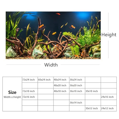 YongFoto Fish Tank Background 24x12 inch Aquarium Background River Bed Waterweeds Moss Lake Aquatic Plant Undersea Tree Branch Backdrop Reptile Habitat Terrarium Background, Green-4 - color: Green-4, size: 24x12in/60x30cm