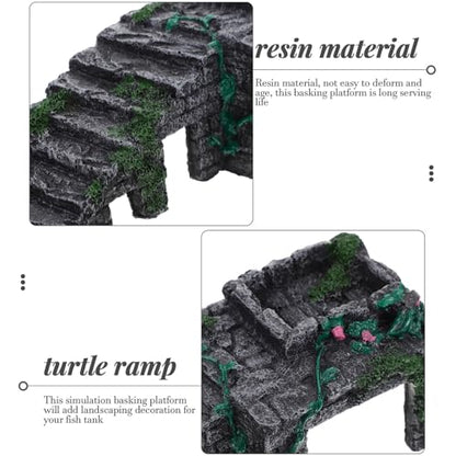 jojofuny Large Turtle Dock Floating Basking Platform with Ramp for Aquarium Turtles Reptile Habitat Tank Accessory