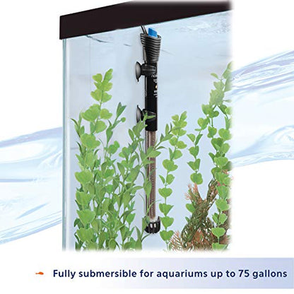 Aqueon Submersible Aquarium Fish Tank Heater For Up To 75 Gallon Aquariums, 200 Watts - size: 200 Watts