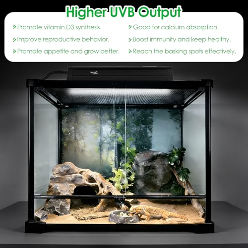 UVB Light for Reptiles Bearded Dragon, T5 UVB Reptile Light Fixture HO UVB Bulb Lighting Combo Kit 10.0 8W UVA UVB Reptile Light Bulb Terrarium Lamp Tube Bar for Snake Gecko Turtle Lizard, 12 Inch - size: T5-12Inch