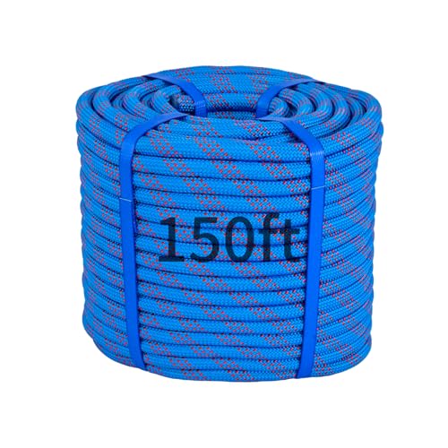 150Ft 1/2 Inch Heavy Duty Climbing Rope,Arborist Rope for Tree Pulling (Blue) - size: 150ft-Blue