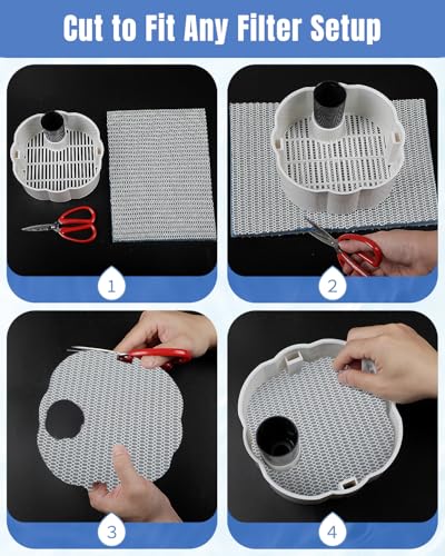 Pawfly 8-Layer Aquarium Filter Pad 16 x 12 Inch Cuttable Aquarium Filter Media Pad Filter Sponge Pad for Freshwater Saltwater Fish Tanks and Ponds High Density Multi-Layer Filter Floss Bio Foam