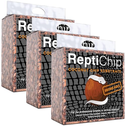 ReptiChip Reptile Substrate Coconut Chip Bedding 72 Quart Compressed Organic Coco Husk Block for Snake Habitat, Ball Python Terrarium, Turtle Tanks, Tortoise Enclosure (3 Pk) - size: 3 Pack Breeder Bundle