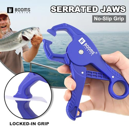 Booms Fishing Digital Fish Scale with Lip Gripper, 65lb Capacity, XW50 | Usb Charging, Lcd Display, 8 Memory Storage, Waterproof, Potrable Carry, One Hand Use, No Slip Grip, Fishing Tool Set - size: WIth fish gripper