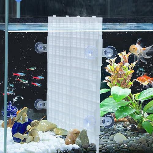 Toyvian Fish Tank Divider Board with 4.5mm Mesh Grid, Non-Submersible White Isolation Plate, Includes 1 Grid Panel and 6 Support Pillars for Aquarium and Tortoise Reptile Basking Platform