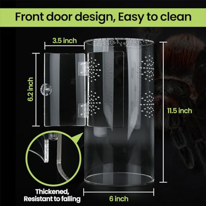 Front Opening Terrarium Jumping Spider Enclosure,Tall Arboreal Tarantula Enclosure Terrarium with Cross Ventilation,Waterproof Acrylic Reptile Enclosure - size: 12*6*6in
