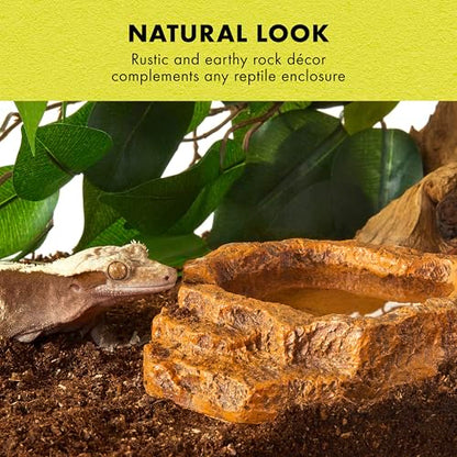 Zilla Terraced Dish, Reptile Feeding Dish, Stable and Spill-Resistant, Ideal for Geckos, Skinks, Snakes and Lizards, Medium - size: Medium