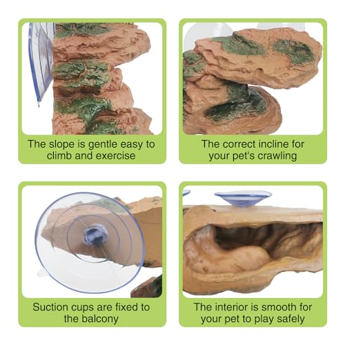 kathson Turtle Basking Platform Floating Turtle Dock Baby Tortoise Climbing Ramp Shale Reptiles Dock Resting Terrace Stone Aquarium Ornament for Frogs Newts (Red Size:8.2”Lx3.3”Wx3.1”H)