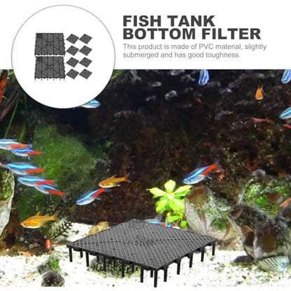 ULTECHNOVO Fish Tank Bottom Filter Plate 10 Pcs Aquarium Undergravel Filter Plates Splicing Bottom Board for Substrate Separation Water Flow Fish Breeding 5.90 X 5.90 X 1.06 in