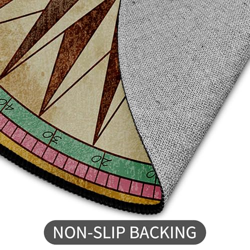keepcute Vintage Compass Area Rug 3' Nautical Non-Slip Round Mat - color: Vintage Compass, size: 3' (Round)