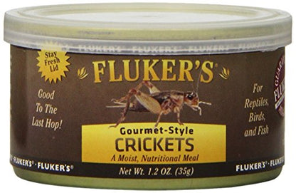 Fluker's Gourmet Canned Food for Reptiles, Fish, Birds and Small Animals, Crickets, 1.2 oz - size: 1.2 Ounce (Pack of 1), style: Crickets