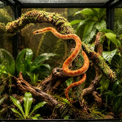 Moss Vine for Hermit Crabs and Snails, 12.2 Inch Simulation Moss Rope Climbing Toy, Adjustable Terrarium Decor for Hermit Crab Habitat, Also for Geckos, Lizards, Frogs, and Small Snakes