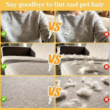 Pet Hair Removal Glove for Cats & Dogs, Upgrade 5-Finger Magic Brush Pet Hair Remover Tool, Electrostatic Reusable Grooming Mitt for Laundry, Couch, Carpet & Car Seat