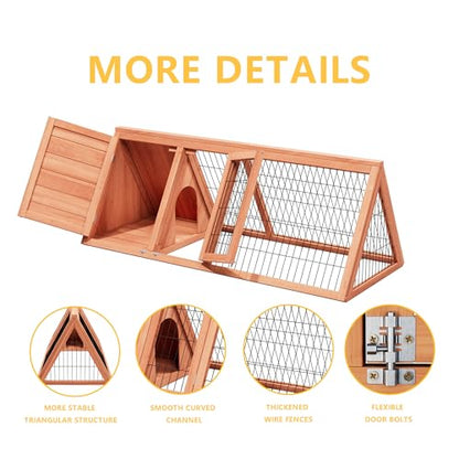 Large Tortoise Habitat House Turtle Hidden Enclosure Indoor Outdoor | Wooden Triangle Reptile Lounge, Ventilating Wire Fence, Fits Small Animals - color: Wood1