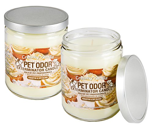 Odor Exterminator Candle, Creamy Vanilla, 13 Ounce Jar (Pack of 2)