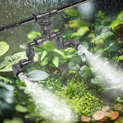 CozyCabin 2Pcs Double Reptile Mister Nozzles, 1/4'' Reptile Misting Spray Nozzle 360 Degree Adjustable Detachable Nozzle - Fine Mist Fogger for Terrarium, Aquarium Rainforest - size: 2pc Dual Head