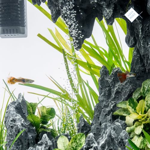 Sand Waterfall Tank Kit - Silent Operation Falling Sand Fish Tank w/LED Light and Self Cleaning Filtration - Desktop Rimless Starter Aquarium Kit, Just Add Plants - 9.51GAL | 36L (C1) - size: C1 (30CM)