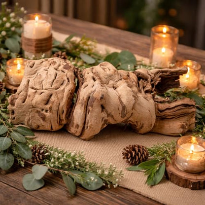 Koyal Wholesale 18" Hollow Grapevine Wood Branches for Decor, Untreated Natural Dried Grapewood Branches, Large Rustic Wood for Centerpieces, Terrariums, Reptile Habitats, Crafts - size: 18 Inches