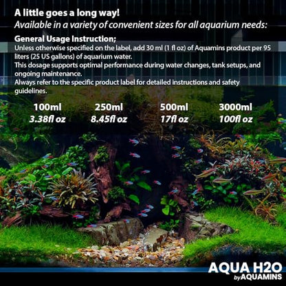 Aqua H2O Aquarium Water Conditioner – 250ml/8.45 fl oz - size: 250ml/8.45fl oz