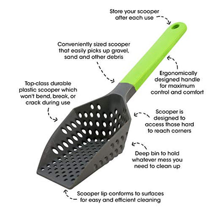 Easy to Clean Sifting Litter Scoop Shovel for Small Pets Or Reptile Terrarium Sand Waste,Green,9 inches - size: 9 inches