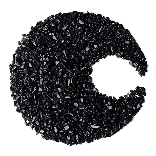 ZHIYUXI Obsidian Crystal Crystal Chips Fish Tank Gravel Vase Filler Stones Crushed Crystals Gemstone Polished Healing Crystals Natural Quartz Stone 0.44lbs - color: E# Obsidian, size: 0.44 Pound