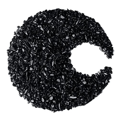 ZHIYUXI Obsidian Crystal Crystal Chips Fish Tank Gravel Vase Filler Stones Crushed Crystals Gemstone Polished Healing Crystals Natural Quartz Stone 0.44lbs - color: E# Obsidian, size: 0.44 Pound
