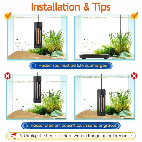 hygger 800W Aquarium Heater with Controller, Adjustable & Submersible Fish Tank Heater with Digital Display Safety Triple Protection Beeping Alarm for Saltwater and Freshwater 80-220 Gallon - size: 800W for 80-220 Gallon