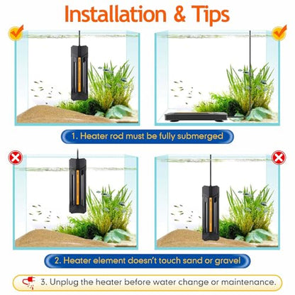 hygger 800W Aquarium Heater with Controller, Adjustable & Submersible Fish Tank Heater with Digital Display Safety Triple Protection Beeping Alarm for Saltwater and Freshwater 80-220 Gallon - size: 800W for 80-220 Gallon