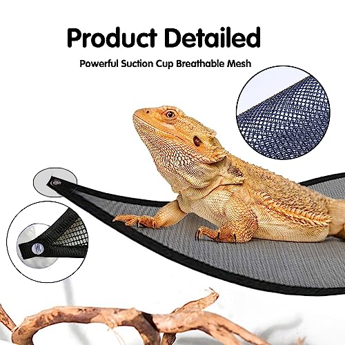 Bearded Dragon Hammock Reptile Hammock for Axolotl,Geckos,Lizards,Breathable Mesh Bearded Dragon Tank Accessories for Snakes,Chameleon,Fish - size: 18*12*9inch