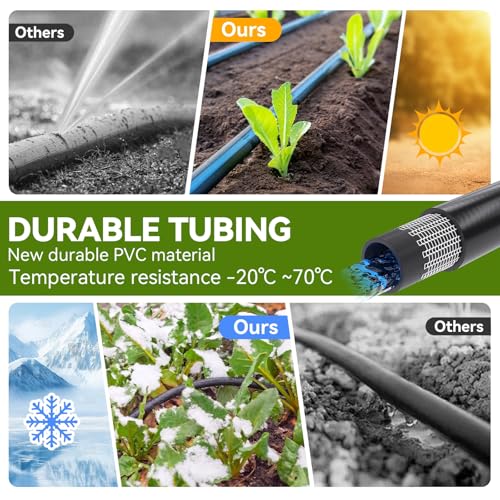 Inntop 40FT 1/2 Inch Drip Irrigation Tubing Extension Hose, 1/2" Main Line Watering Tube for Expanding Garden Irrigation Systems with 4pcs Quick Connector (No Drip Emitters No 1/4" Tubing）
