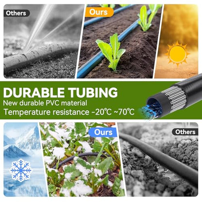 Inntop 40FT 1/2 Inch Drip Irrigation Tubing Extension Hose, 1/2" Main Line Watering Tube for Expanding Garden Irrigation Systems with 4pcs Quick Connector (No Drip Emitters No 1/4" Tubing）