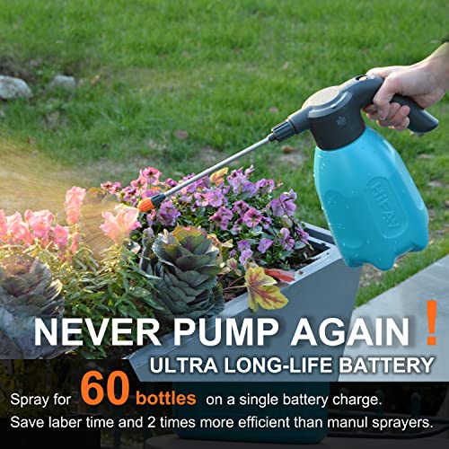 HIFAY ES2-PRO Electric Spray Bottle 2L/0.5Gallon, Rechargeable Battery Powered Sprayer Spray 60 Bottles On a Single Charge, Automatic Plant Mister，Pump Sprayer,Indoor Watering Can for Plants - color: Blue