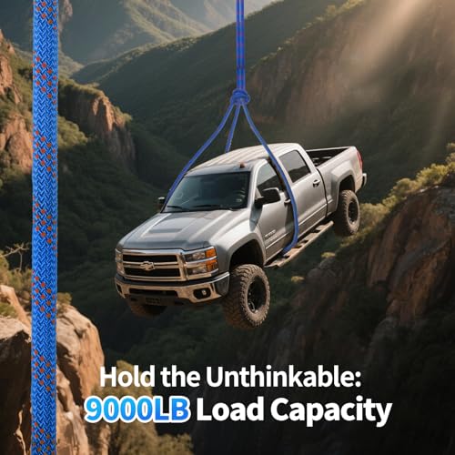 100Ft 1/2 Inch Heavy Duty Climbing Rope,Arborist Rope for Tree Pulling (Blue) - size: 100ft-Blue