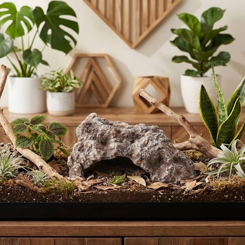 Reptile Hide Cave Rock for Geckos and Snakes Resin Small Snake Hide Rock and Secure Shelter Terrarium and Tank Environment Decoration for Amphibians and Lizards