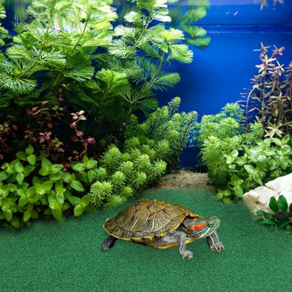 Abaodam Realistic Grass Mat for Turtle Basking Platform Durable Artificial Turf for Aquatic Terrariums Lightweight Lawn Carpet for Reptile Ramps and Fish Tanks, 39.3X19.6in
