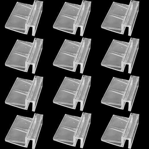 Weilan Rimless Aquarium Lid Clips 8mm Thick Acrylic 12 Pieces | Rimless Glass Canopy Clips Holder Fish Tank Cover Support