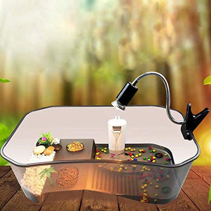 PINVNBY Plastic Turtle Tank Reptile Habitat Pet Terrariums Turtles Tank Aquarium Terrapin Topper Basking with Platform Plants,Durable,Safe, Non-Toxic(Black) - color: Black, size: 【1 PCS】