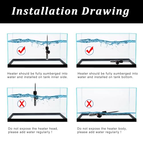 50 Watt Small Aquarium Betta Heater for 1-10 Gallon Tank