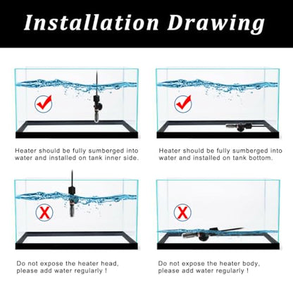 50 Watt Small Aquarium Betta Heater for 1-10 Gallon Tank